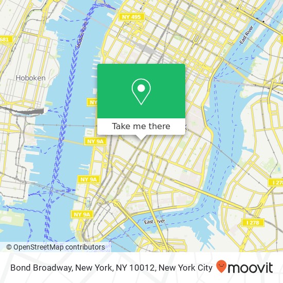 Bond Broadway, New York, NY 10012 map