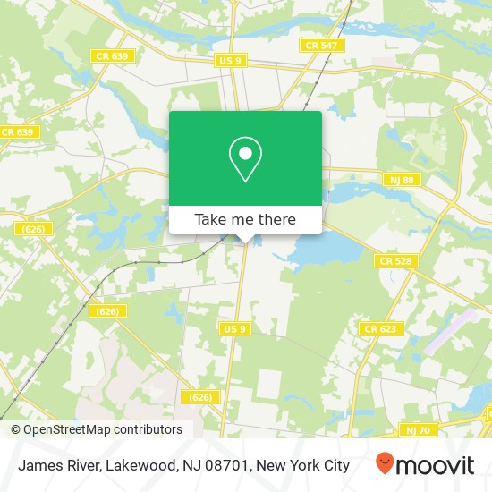 Mapa de James River, Lakewood, NJ 08701