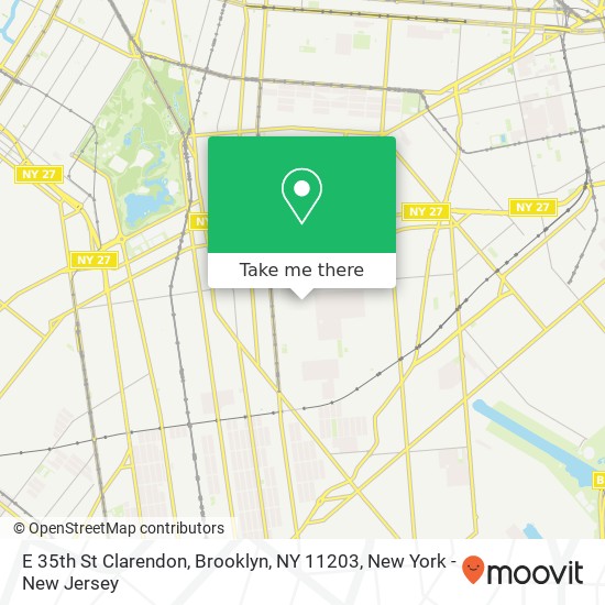 Mapa de E 35th St Clarendon, Brooklyn, NY 11203