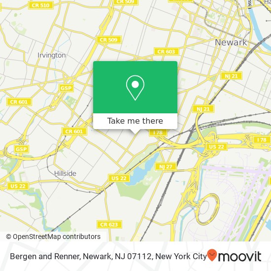 Bergen and Renner, Newark, NJ 07112 map