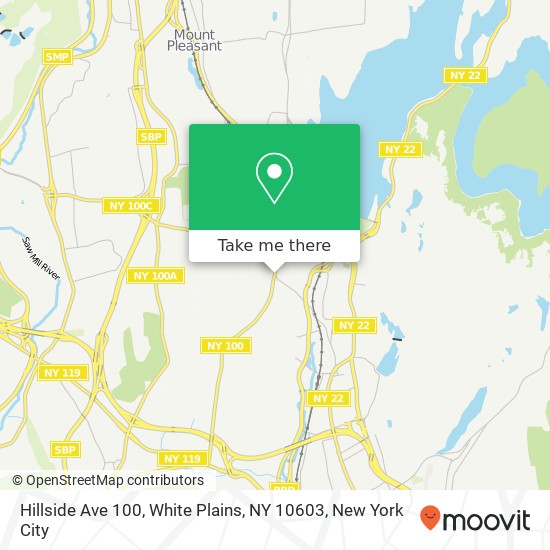 Mapa de Hillside Ave 100, White Plains, NY 10603