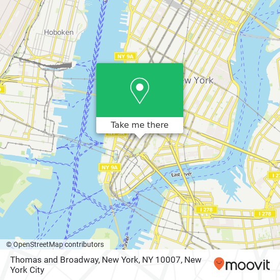 Thomas and Broadway, New York, NY 10007 map