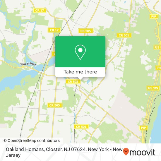 Mapa de Oakland Homans, Closter, NJ 07624