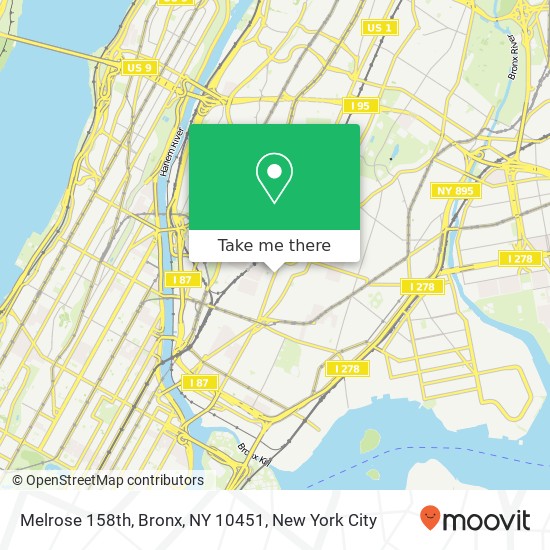 Mapa de Melrose 158th, Bronx, NY 10451