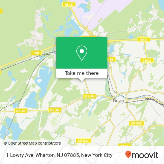 Mapa de 1 Lowry Ave, Wharton, NJ 07885