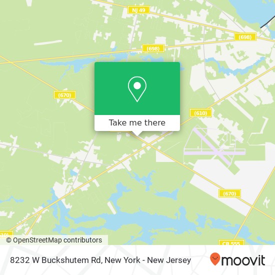 Mapa de 8232 W Buckshutem Rd, Millville, NJ 08332