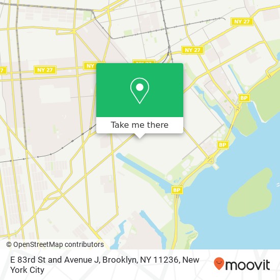 Mapa de E 83rd St and Avenue J, Brooklyn, NY 11236