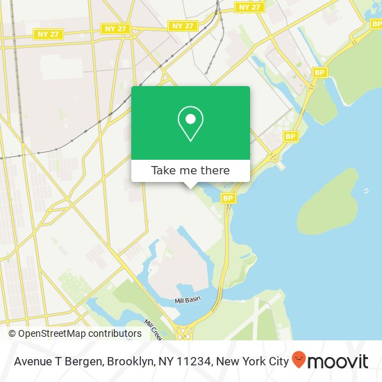 Mapa de Avenue T Bergen, Brooklyn, NY 11234