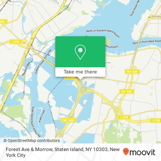 Mapa de Forest Ave & Morrow, Staten Island, NY 10303