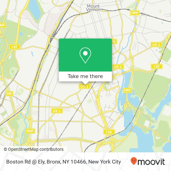 Mapa de Boston Rd @ Ely, Bronx, NY 10466