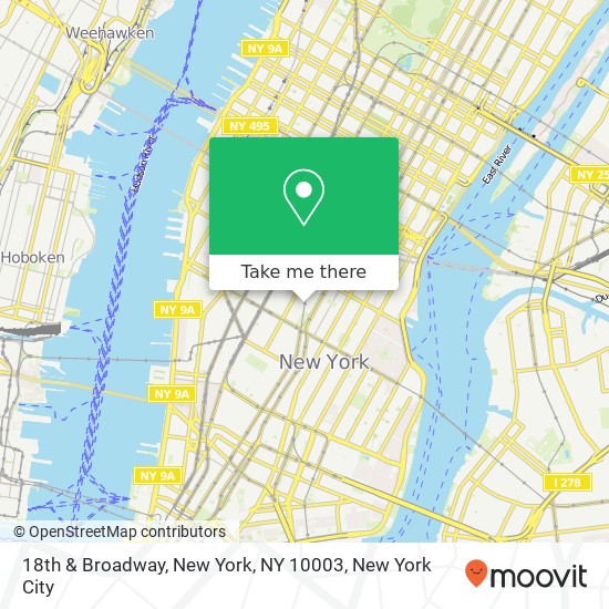 18th & Broadway, New York, NY 10003 map