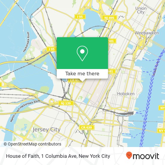 Mapa de House of Faith, 1 Columbia Ave