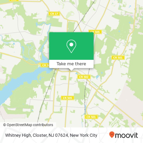 Mapa de Whitney High, Closter, NJ 07624