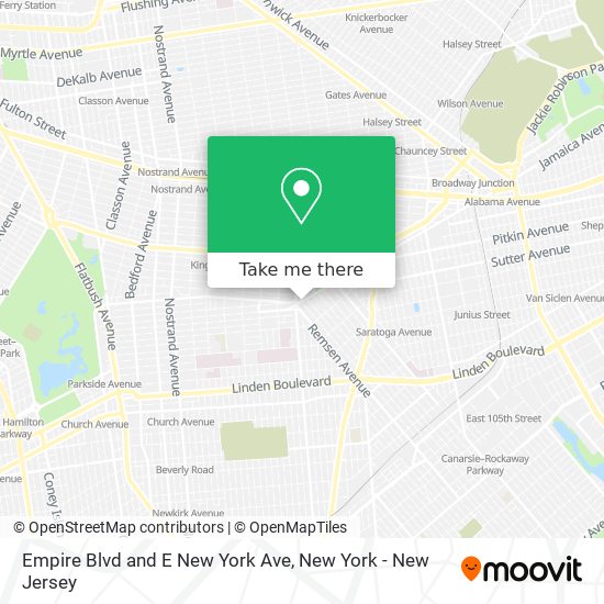 Empire Blvd and E New York Ave map