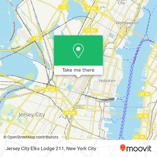 Mapa de Jersey City Elks Lodge 211