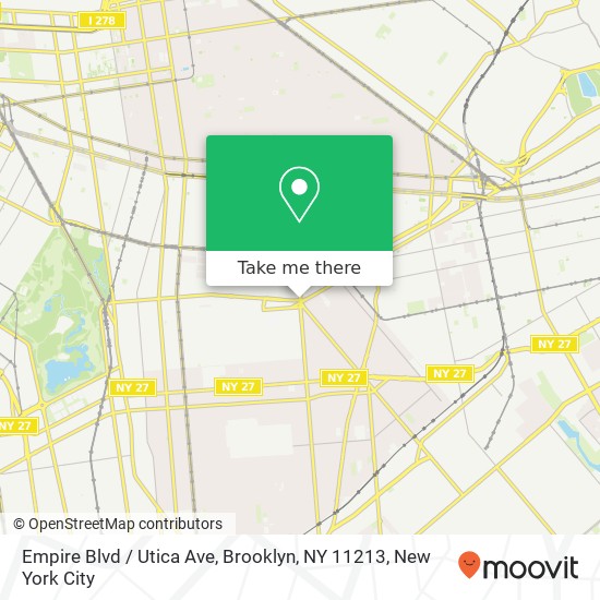 Empire Blvd / Utica Ave, Brooklyn, NY 11213 map