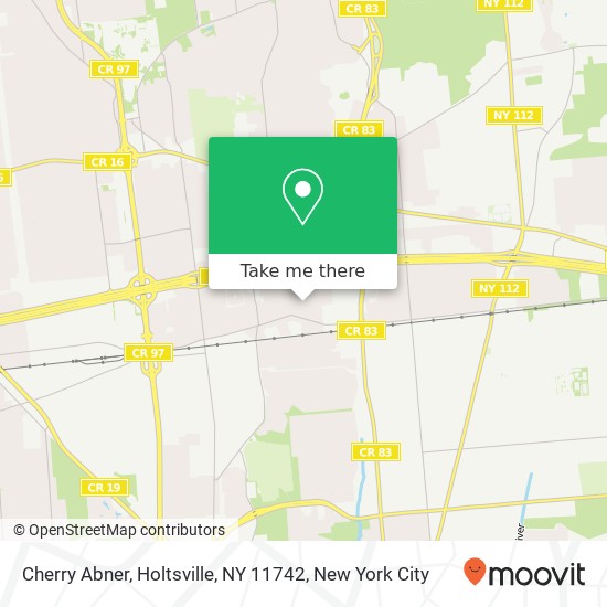 Mapa de Cherry Abner, Holtsville, NY 11742