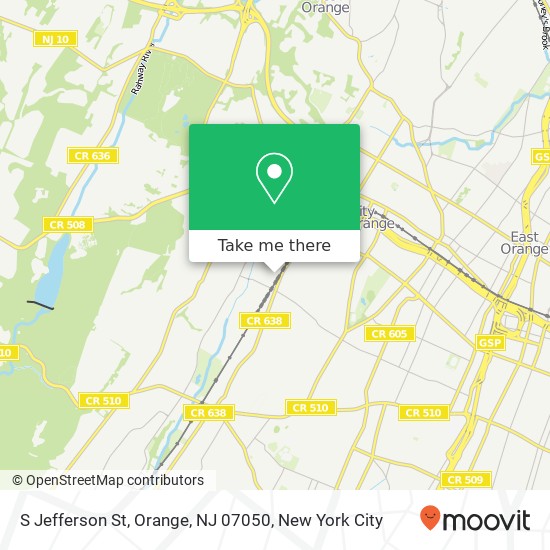 Mapa de S Jefferson St, Orange, NJ 07050