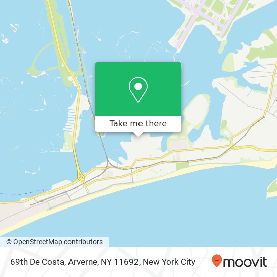 Mapa de 69th De Costa, Arverne, NY 11692