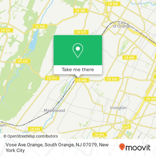 Vose Ave Orange, South Orange, NJ 07079 map