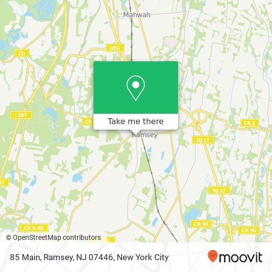 Mapa de 85 Main, Ramsey, NJ 07446