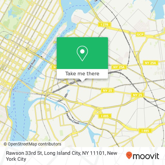 Mapa de Rawson 33rd St, Long Island City, NY 11101