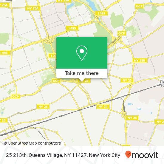 Mapa de 25 213th, Queens Village, NY 11427