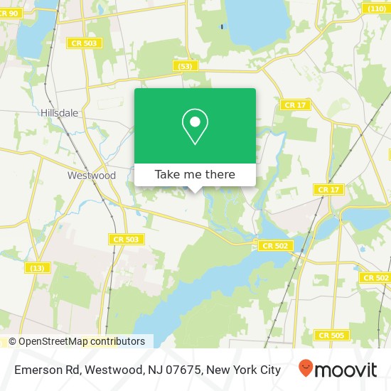 Emerson Rd, Westwood, NJ 07675 map