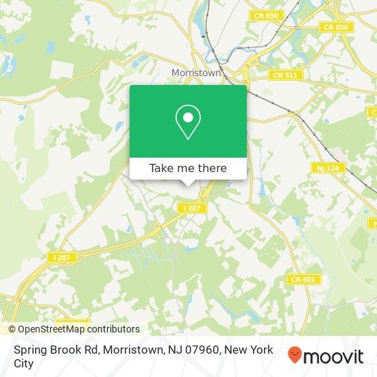 Mapa de Spring Brook Rd, Morristown, NJ 07960