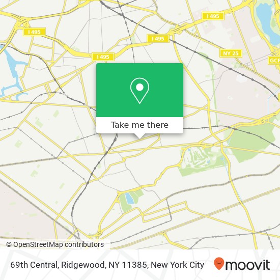 Mapa de 69th Central, Ridgewood, NY 11385