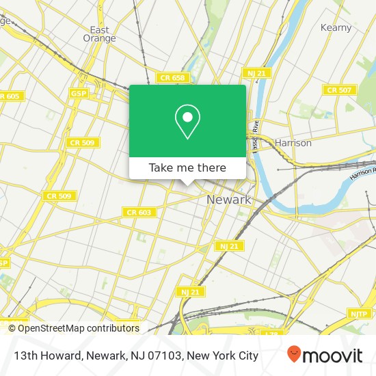 13th Howard, Newark, NJ 07103 map