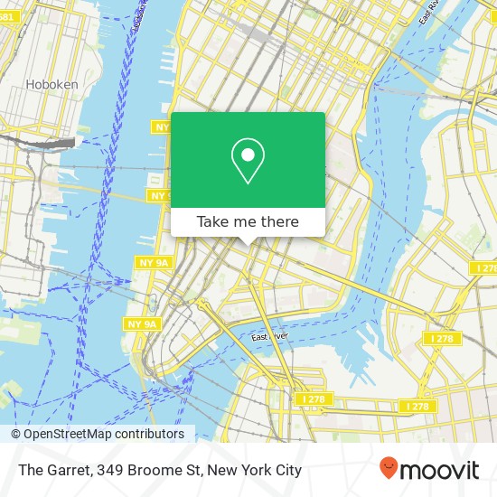 The Garret, 349 Broome St map