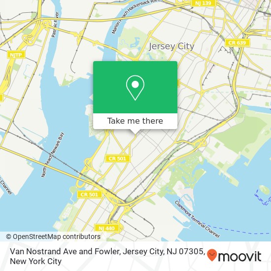 Mapa de Van Nostrand Ave and Fowler, Jersey City, NJ 07305