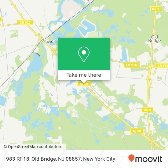 Mapa de 983 RT-18, Old Bridge, NJ 08857