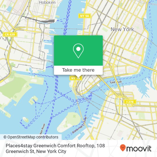 Mapa de Places4stay Greenwich Comfort Rooftop, 108 Greenwich St