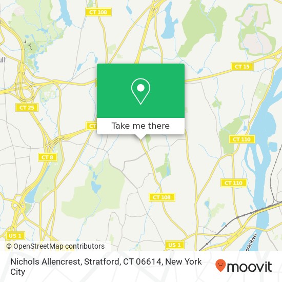 Mapa de Nichols Allencrest, Stratford, CT 06614