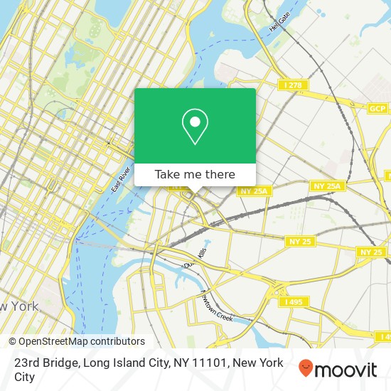 Mapa de 23rd Bridge, Long Island City, NY 11101