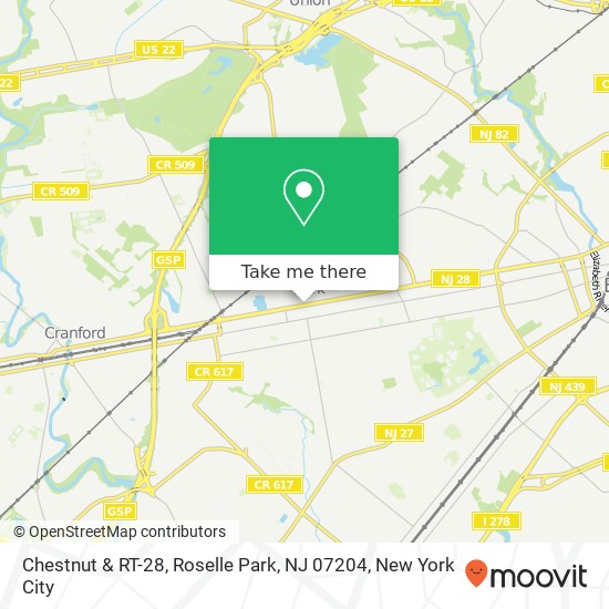 Mapa de Chestnut & RT-28, Roselle Park, NJ 07204