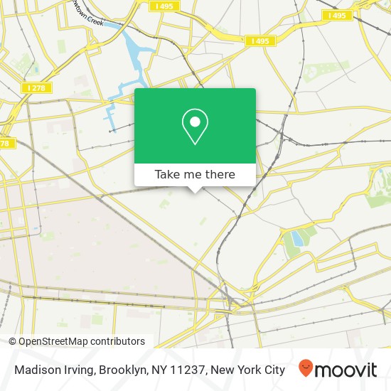 Mapa de Madison Irving, Brooklyn, NY 11237