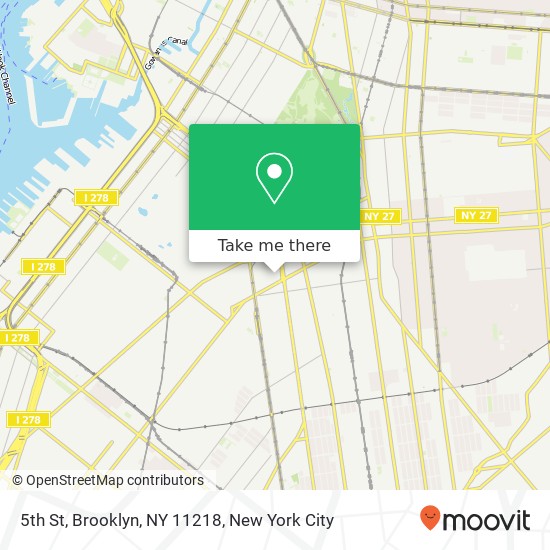 Mapa de 5th St, Brooklyn, NY 11218