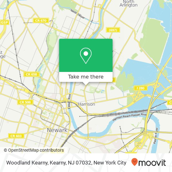 Woodland Kearny, Kearny, NJ 07032 map