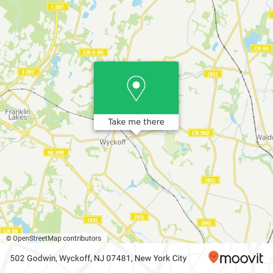 Mapa de 502 Godwin, Wyckoff, NJ 07481
