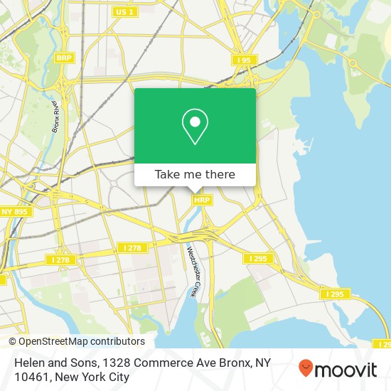Mapa de Helen and Sons, 1328 Commerce Ave Bronx, NY 10461