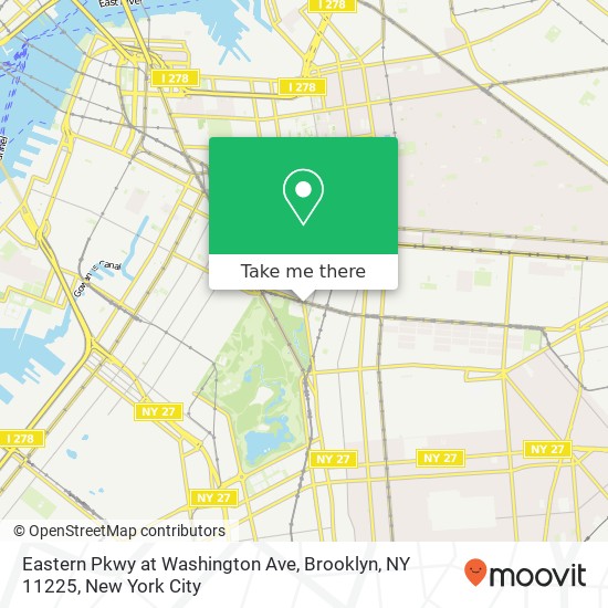 Mapa de Eastern Pkwy at Washington Ave, Brooklyn, NY 11225