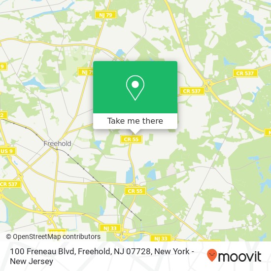 Mapa de 100 Freneau Blvd, Freehold, NJ 07728