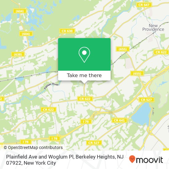 Plainfield Ave and Woglum Pl, Berkeley Heights, NJ 07922 map