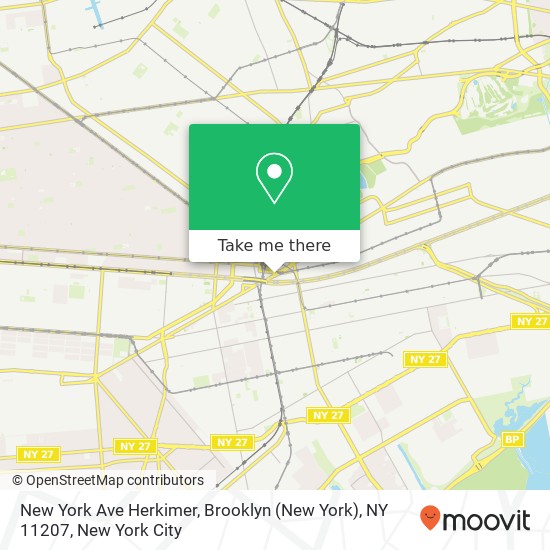 Mapa de New York Ave Herkimer, Brooklyn (New York), NY 11207