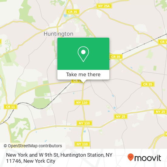 Mapa de New York and W 9th St, Huntington Station, NY 11746