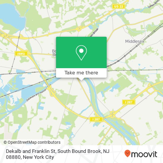 Dekalb and Franklin St, South Bound Brook, NJ 08880 map