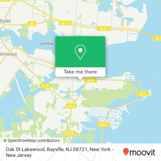 Oak St Lakewood, Bayville, NJ 08721 map